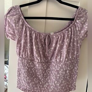 Me to we Floral off the shoulder tee